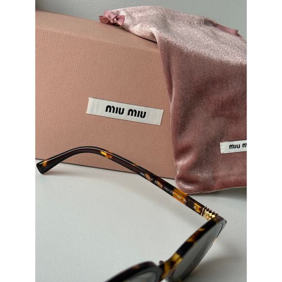 NEW Miu Miu MU04ZSF Brown Silver Mirror Sunglasses $518 - Picture 6 of 6